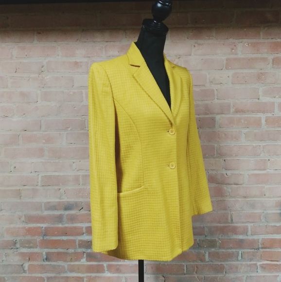Rena Rowen | NEW Stunning Canary Textured Wool Blazer - Size 8 - Picture 9 of 9